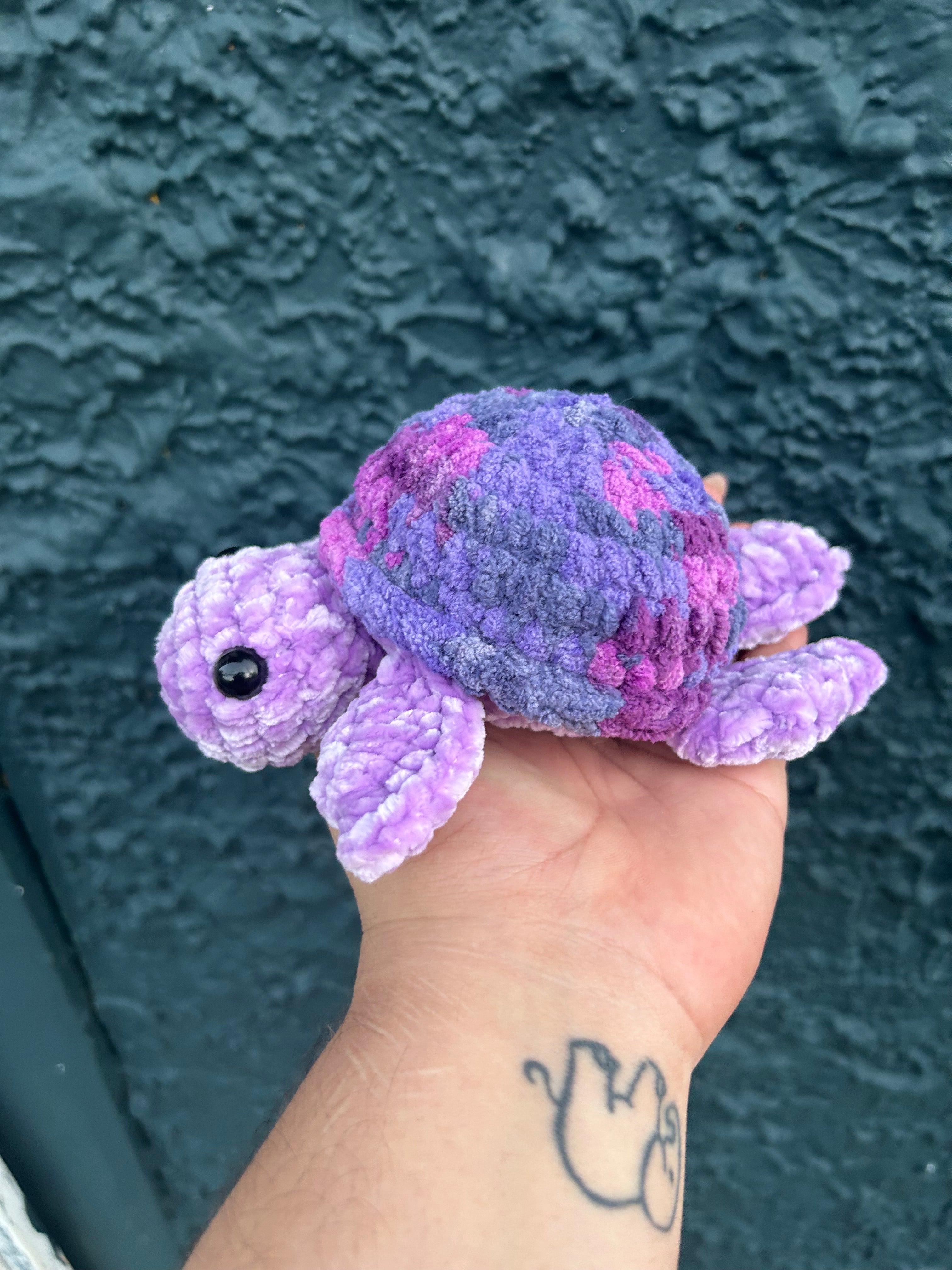 Turtle amigurumi purple mix