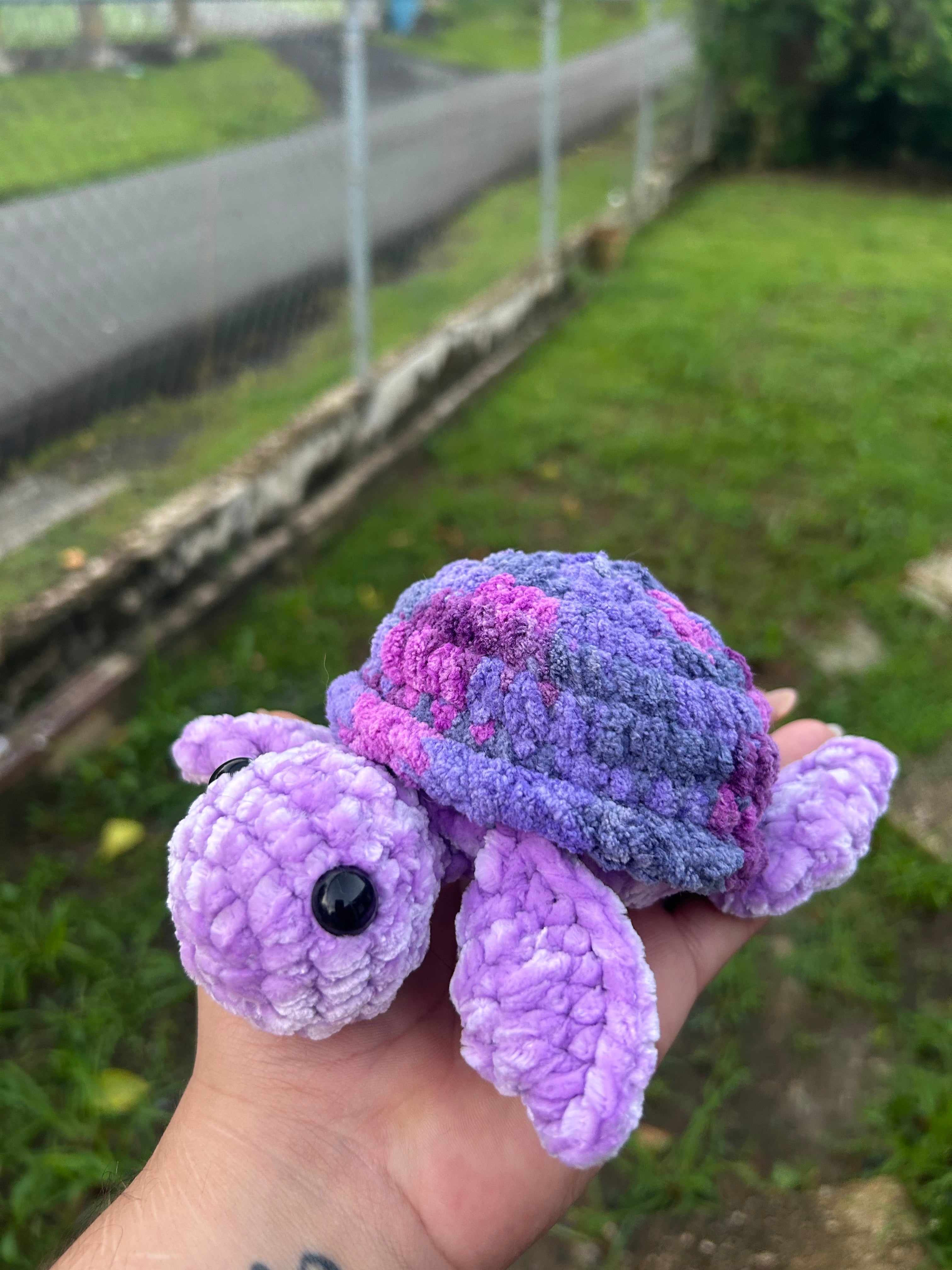 Turtle amigurumi purple mix