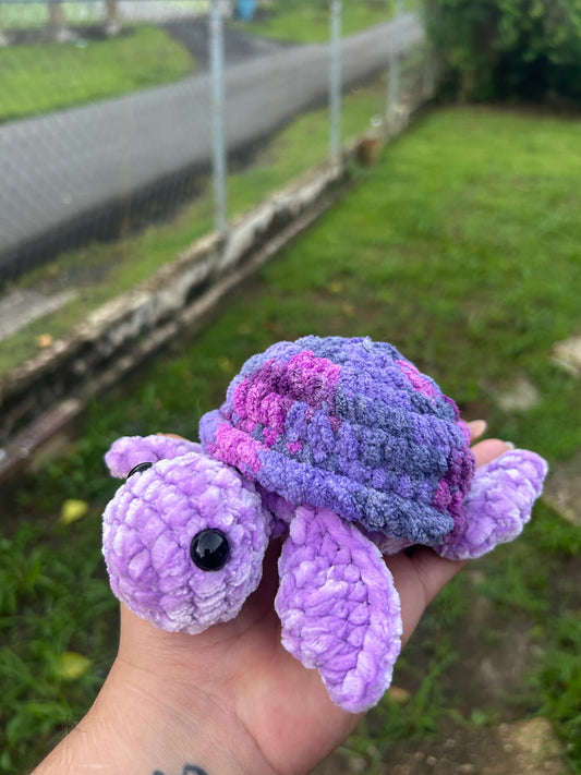 Turtle amigurumi purple mix