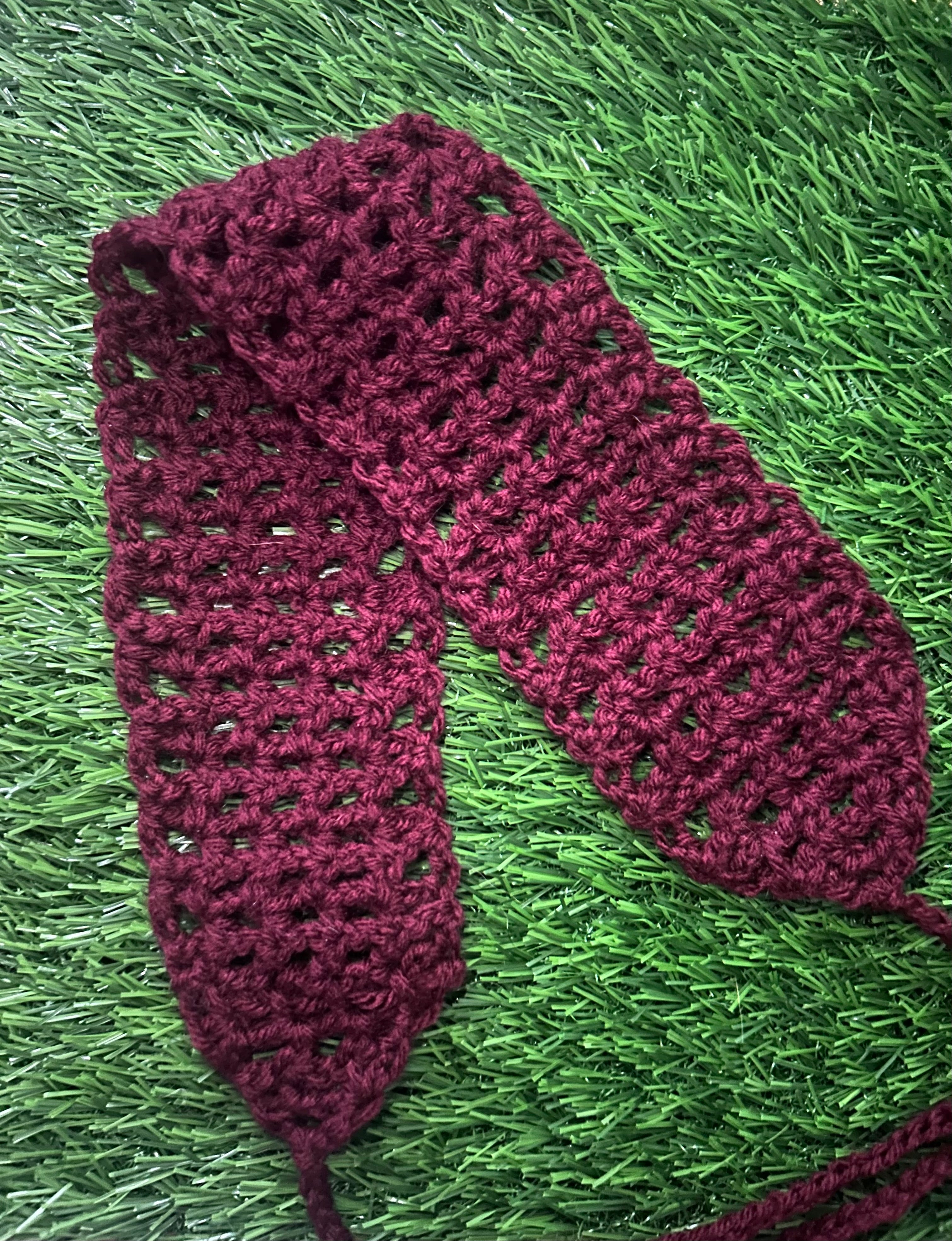 Mesh headband wine